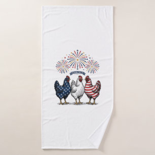 Trio de poulets patriotiques Gravure vintage Vecto