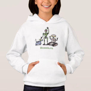 Trio de robots mignons et heureux dessin animé