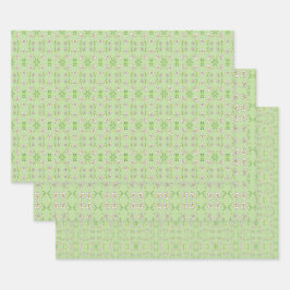 Trio dekorativer Muster Geschenkpapier Set