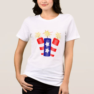 Trio der Feuerwehr für den 4. Juli Tri-Blend Shirt