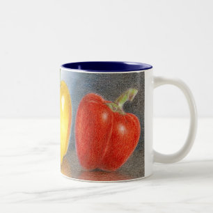 Trio der Paprikaschoten-Kunst-Tasse Zweifarbige Tasse