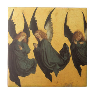 Trio der Renaissance-Engel von Meister des Hausbuc Fliese