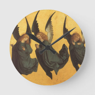 Trio der Renaissanceengel von Master of Housebook Runde Wanduhr