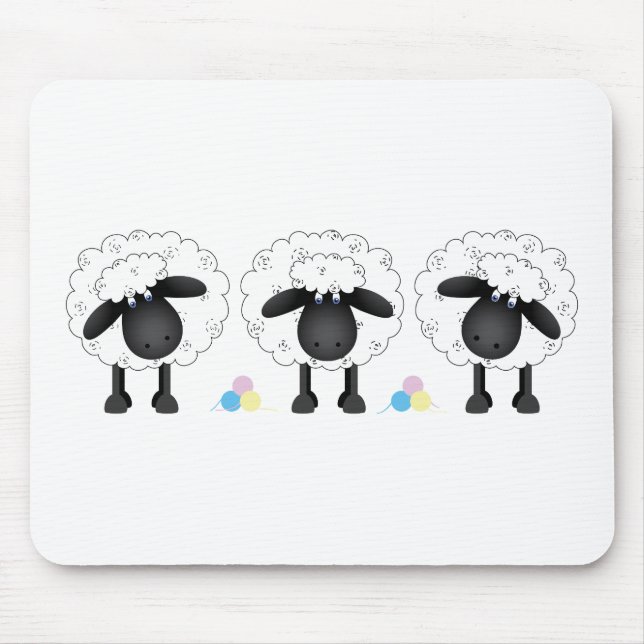 Trio der Schafe Mousepad (Vorne)