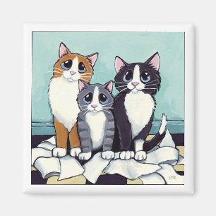 Trio der wahrscheinlichen Verdächtigen   Cat Art M Magnet
