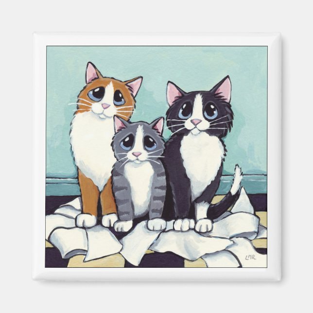 Trio der wahrscheinlichen Verdächtigen | Cat Art M Magnet (Vorne)