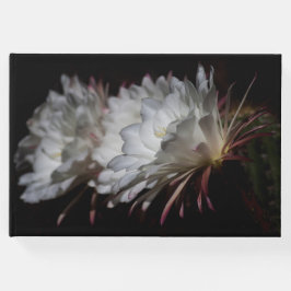 Trio der weißen Kakteen-Blume Gästebuch