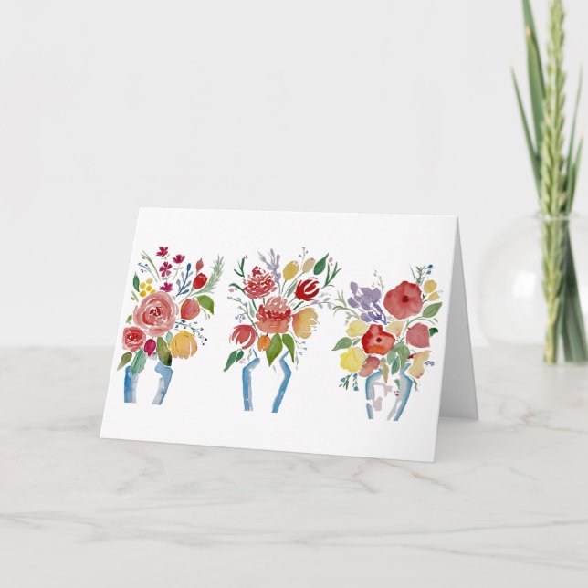 Trio d'été - Floral 5X7 - Carte de voeux vierge (Devant)