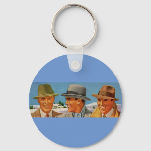 Trio in der Fedora der 50er Jahre Schlüsselanhänger