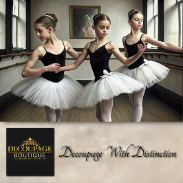 Trio in Tulle Ballerina Decoupage Seidenpapier