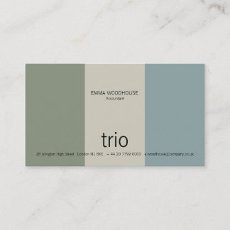 Trio-Kadett-Blau, Meergrün u. Grau Visitenkarte