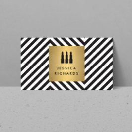 Trio-Logo für den Lipstick mit dem Retro-Schwarz/W Visitenkarte