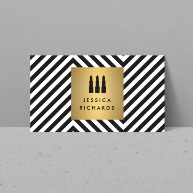 Trio-Logo für den Lipstick mit dem Retro-Schwarz/W Visitenkarte (Von Creator hochgeladen)