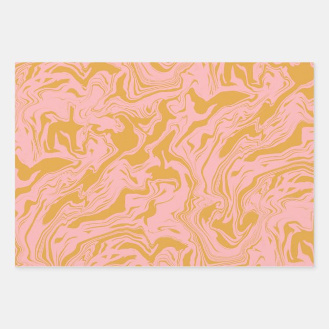 Trio mit Marmorummantelpapier Geschenkpapier Set (Vorderseite 3)