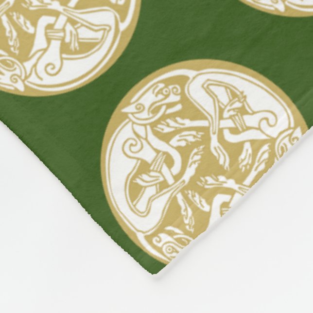 Trio-Muster für Gold Celtic Dog Fleecedecke (Ecke)