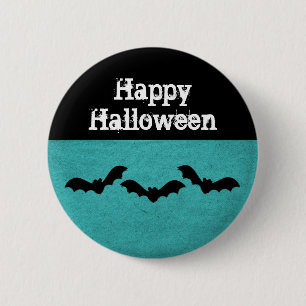 Trio of Bats Halloween Button, Aquamarin Button