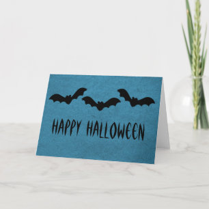 Trio of Bats Halloween Grußkarte, Dunkelblau Karte