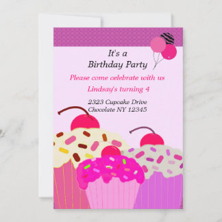 Trio of Cupcakes Einladung zur Geburtstagsparty