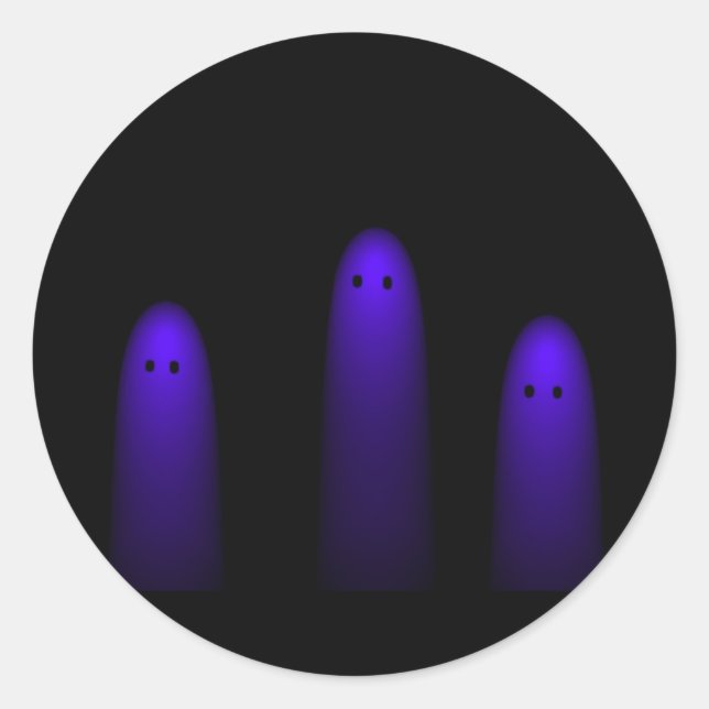 Trio of Ghosts (Lila) Runder Aufkleber (Vorderseite)