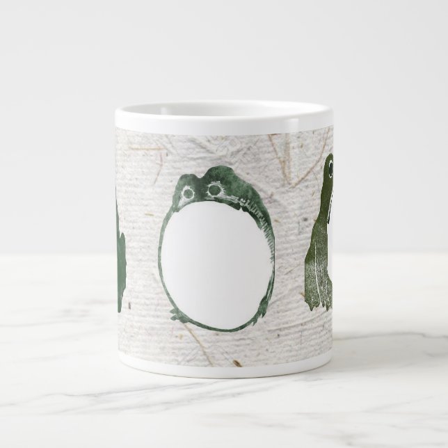 Trio of Grumpy Japanese Frogs Toads 19. Jahrhunder Jumbo-Tasse (Vorderseite)