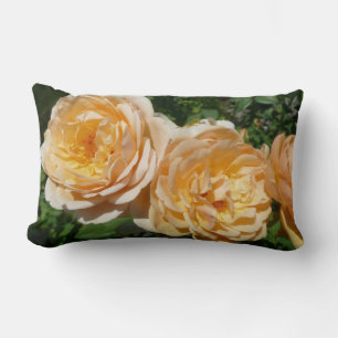 Trio of Peach Rose Floral Lendenkissen