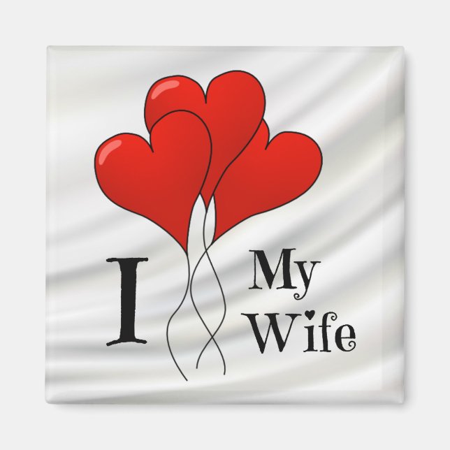 Trio of Red Heart Balloons I Liebe Meine Ehefrau Magnet (Vorne)