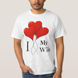 Trio of Red Heart Balloons I Liebe Meine Ehefrau T-Shirt