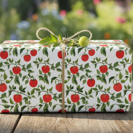 Trio of Tomato Plant Pattern Wrapping Paper Sheets Geschenkpapier Set