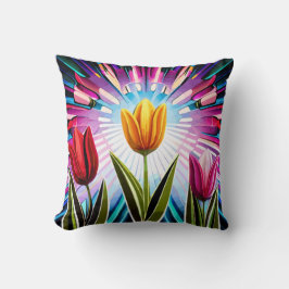 Trio of Tulips: Ein Ausbruch der Springtime-Schönh Kissen