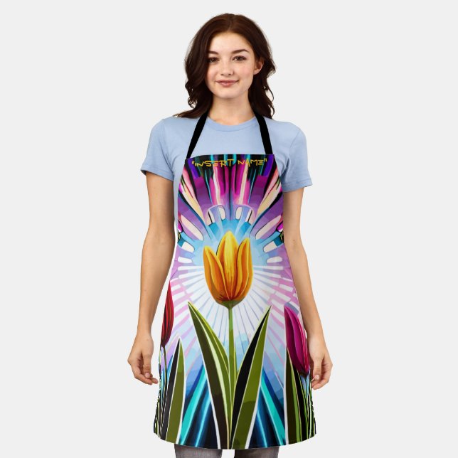 Trio of Tulips: Ein Ausbruch der Springtime-Schönh Schürze (Getragen)