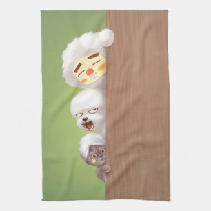 Trio Peeking Animals Geschirrtuch