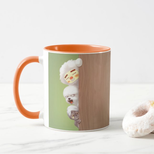 Trio Peeking Animals Tasse (Mit Donut)