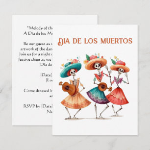 Trio tanzender Calavera zum Día de los Muertos Einladung