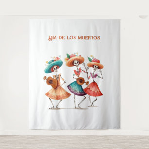 Trio tanzender Calavera zum Día de los Muertos Wandteppich