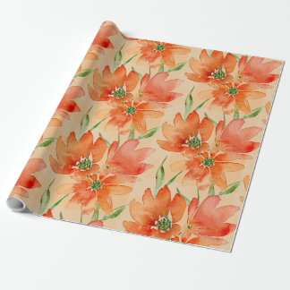 Trio tropischer Rot-Orange-Blume Geschenkpapier