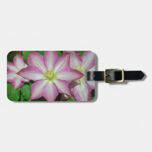 Trio von Clematin Rosa und Weißer Frühling Wein Gepäckanhänger