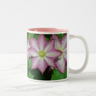 Trio von Clematin Rosa und Weißer Frühling Wein Zweifarbige Tasse