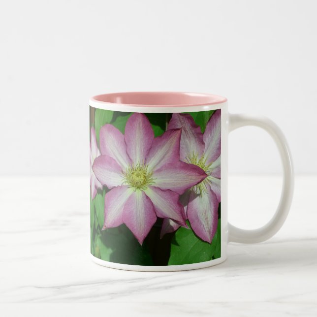 Trio von Clematin Rosa und Weißer Frühling Wein Zweifarbige Tasse (Rechts)