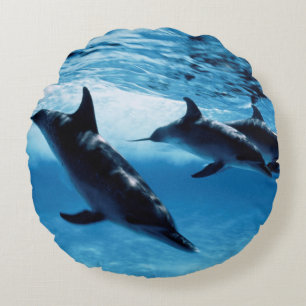 Trio von Delfinen Rundes Kissen