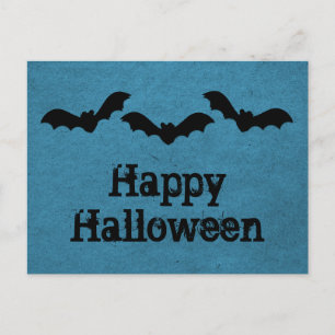 Trio von Fledermäusen Halloween Postkarte, Dunkelb Postkarte