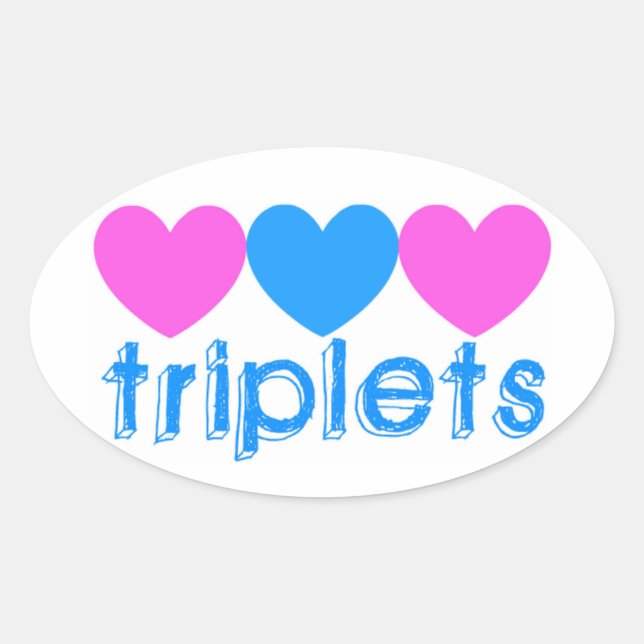 Triole Two Girls One Boy Ovaler Aufkleber (Vorderseite)