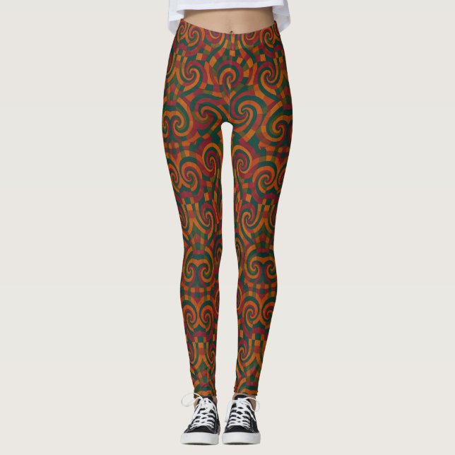Trip | Psychedelic Spiral Patchwork Leggings (Vorderseite)