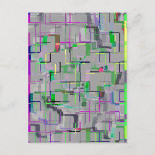 "Trip to the Zoo" Geometrische Kunst Postkarte