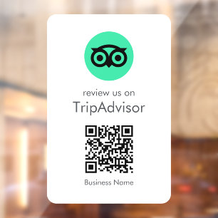 Tripadvisor Bewertungen Geschäftsbeschreibung QR Fensteraufkleber