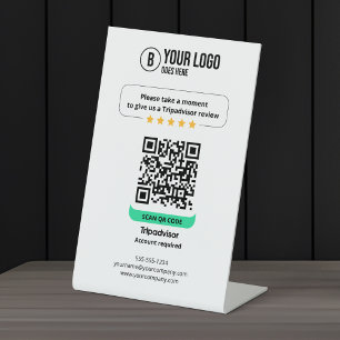 Tripadvisor Bewertungen QR-Code Bewerte Geschäft 5 Sockelschild