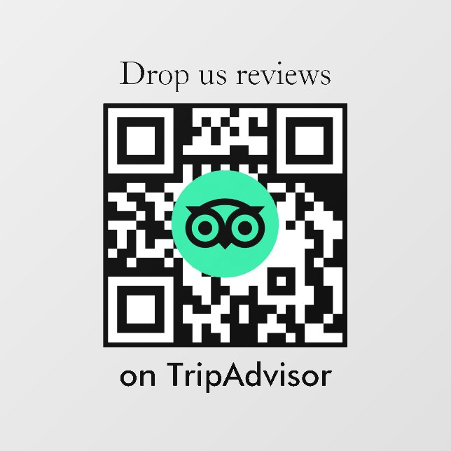 Tripadvisor Bewertungen QR-Code Geschäft Fenster A Fensteraufkleber (Blatt)