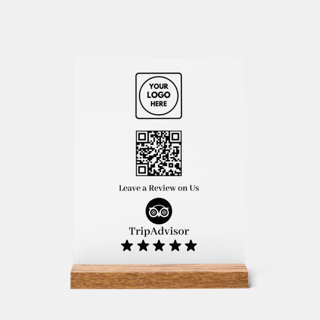 Tripadvisor QR Code | Link zur Unternehmensübersic Acrylschild (Vorderseite)