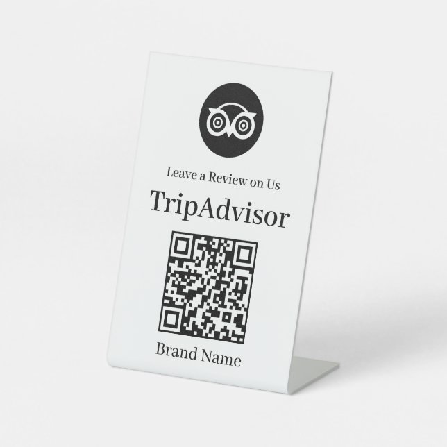 Tripadvisor QR Code | Überprüfung von Geschäftsanf Sockelschild (Vorderseite)