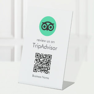 Tripadvisor-Reviews Business Review QR Code Sockelschild