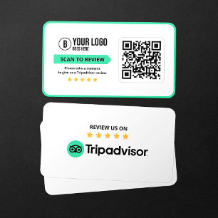 Tripadvisor Reviews Rate 5 Star Scannable QR Code Visitenkarte